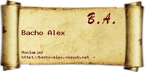 Bacho Alex névjegykártya